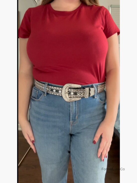 1.5 Inch Western Rhinestone Belt with Buckle